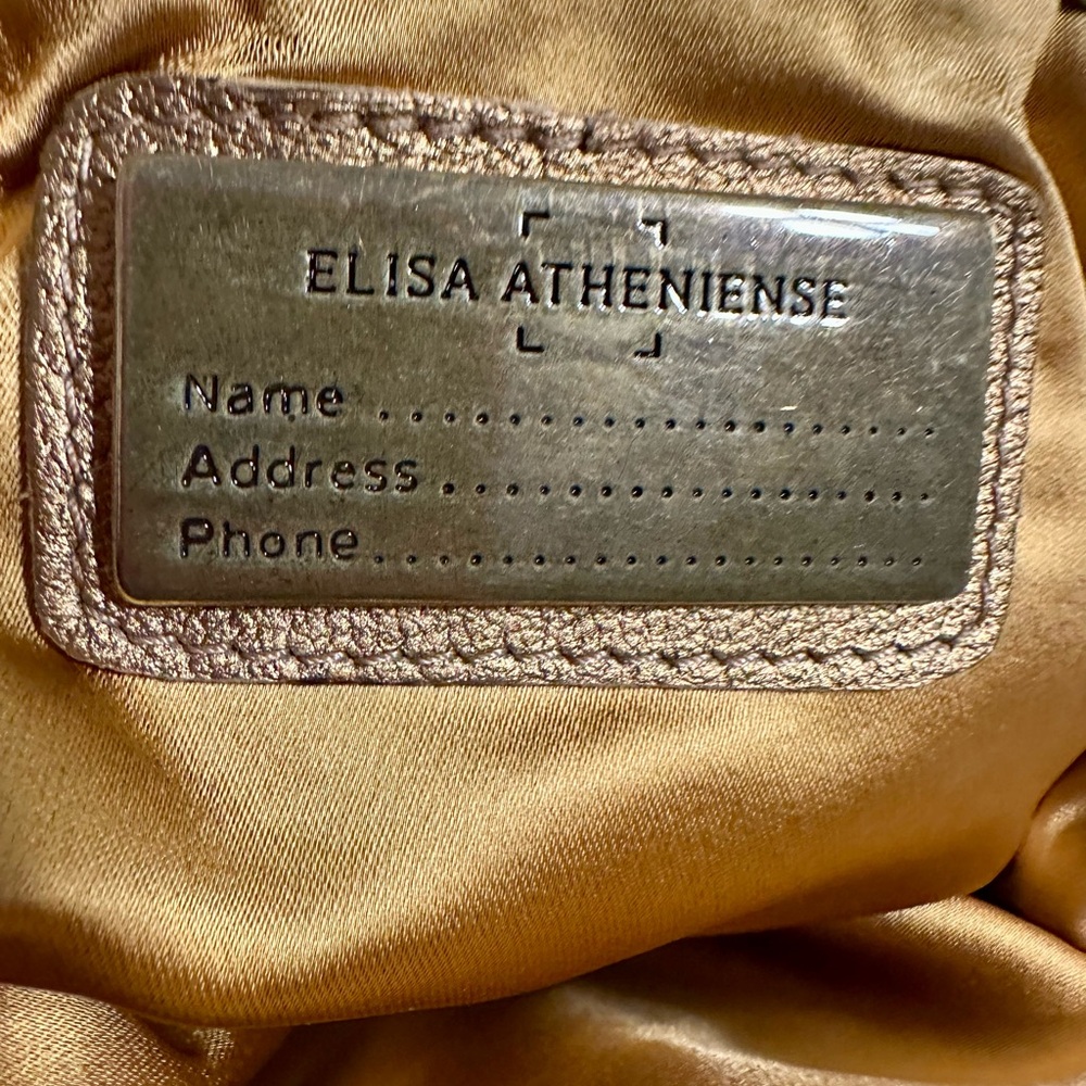 VTG NEW Elisa Atheniense Metalic Floral Artsy Leather Purse Chain Shoulder Bag - Picture 7 of 9